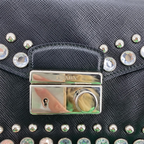 Prada Saffiano Studded two way bag - Picture 11 of 13